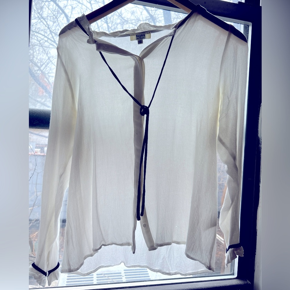 Sheer white blouse size small